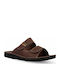 Leder Herrensandalen in Braun Farbe
