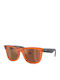 Ray Ban Wayfarer Reverse Unisex Sonnenbrille mit Orange Kunststoff Gestell und Braun Linse RBR0502S 6712GM