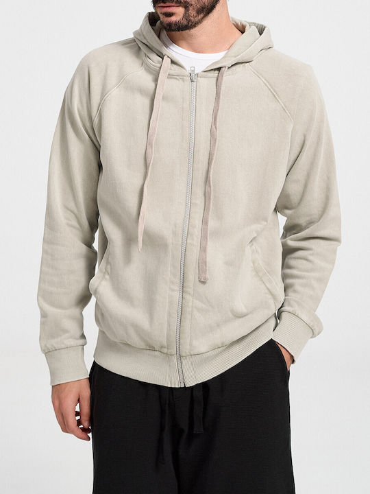 Dirty Laundry Men's Sweatshirt Jacket with Hood Gray