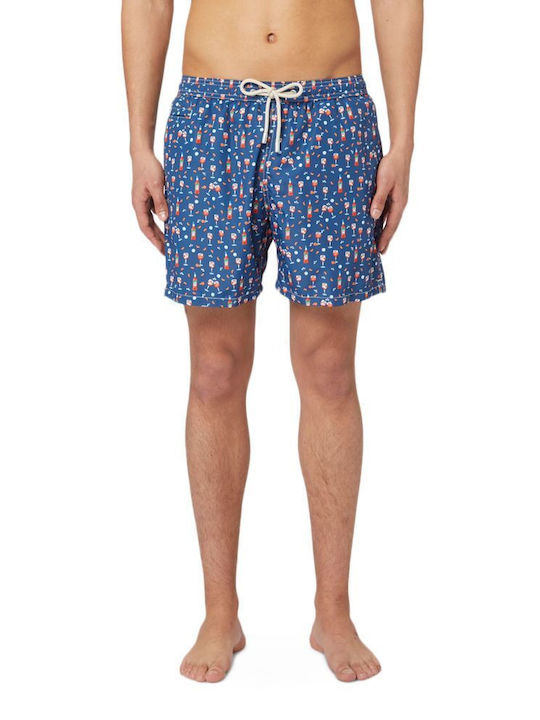 Double Spritz Men's Swimwear Shorts Blue with Patterns