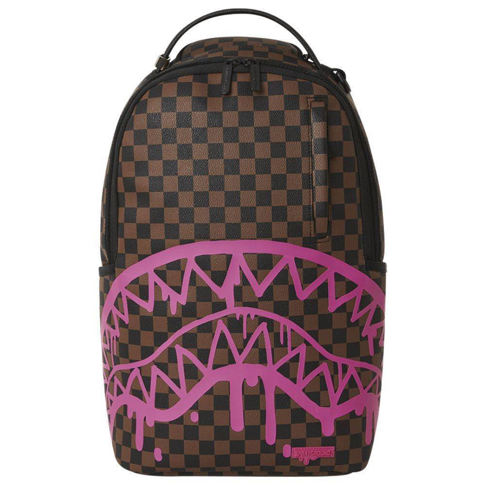 Backpack Sprayground Pink Drip Brown Check Dlx 910b5077nsz