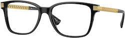 Versace Damen Acetat Brillengestell Schwarz VE3...