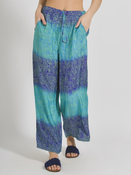 Ble Resort Collection Women's Pants Beachwear in Blue color