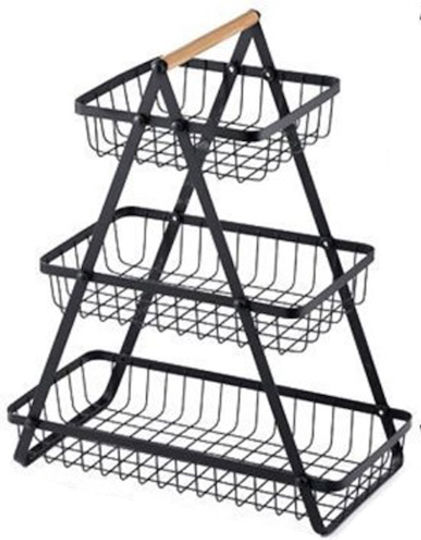 Fruitieră Metalic Negru 36x18x51.5buc