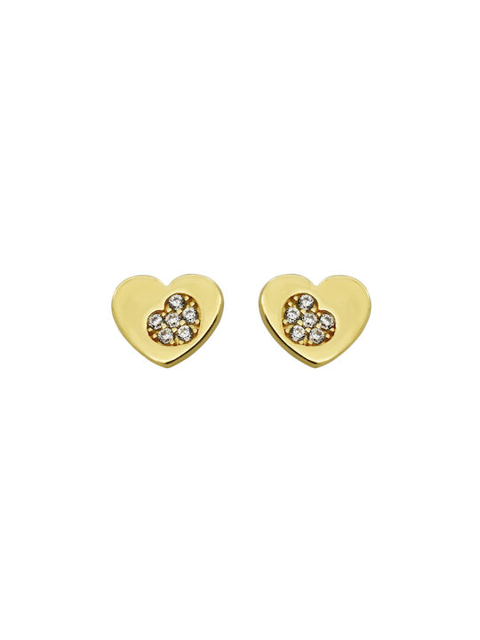 Earrings Hearts Gold K9