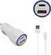 Treqa Treqa Autoladegerät 20W Schnellladen mit Anschlüssen 1xUSB 1xType-C Weiß Farbe