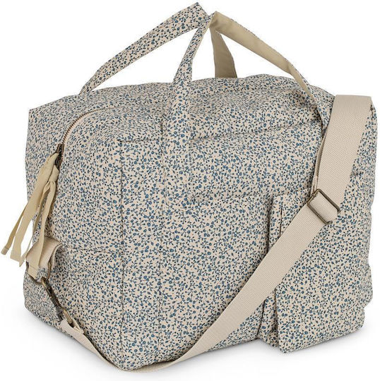 Konges Slojd Shoulder/Hand Diaper Bag Blue Blossom Mist 39x25x30cm.