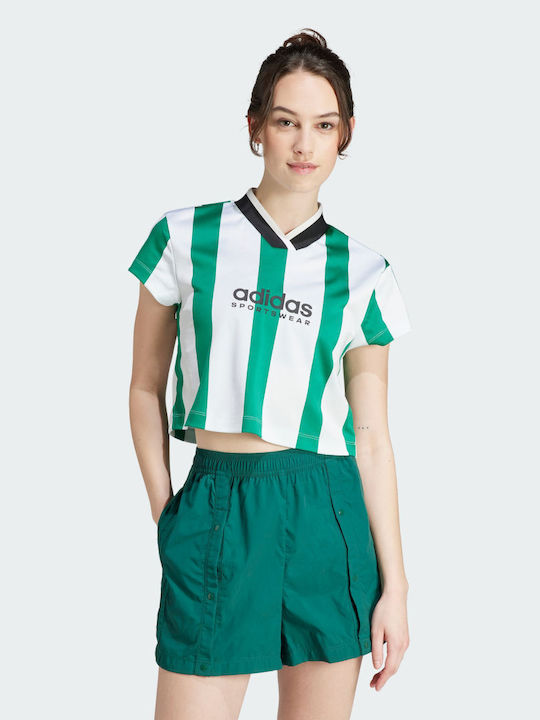 Adidas Tiro Colorblock Damen Sportlich Bluse Kurzärmelig Grün