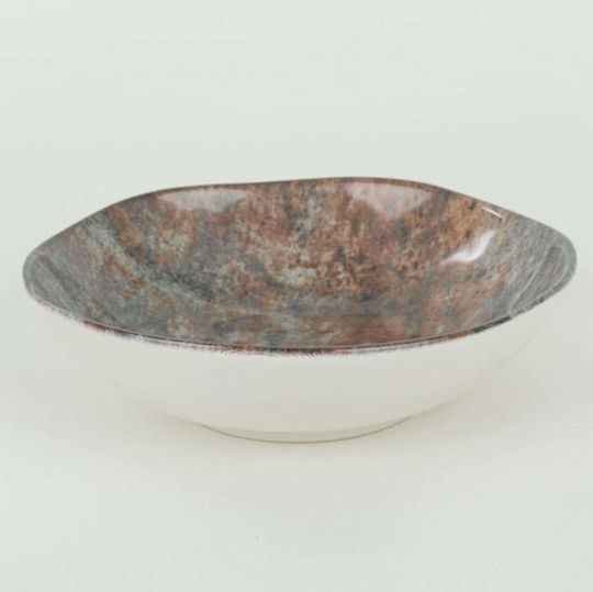 Marva Plate Soup Ceramic Multicolour with Diameter 22cm