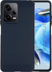 Sonique Carbon Brushed Umschlag Rückseite Silikon Blau (Xiaomi Redmi Note 12 5G / Poco X5 5G)