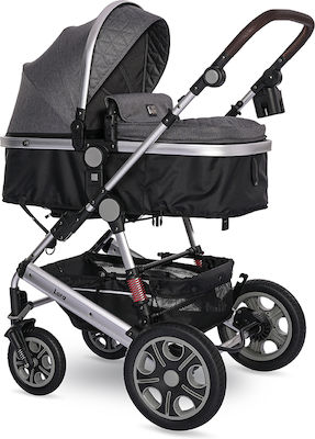 Lorelli Lora Adjustable 2 in 1 Baby Stroller Suitable for Newborn Steel Grey 12.4kg