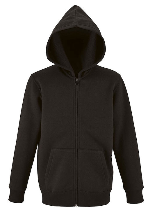 Kids Moda Boys Cotton Hooded Sweatshirt with Zipper Black