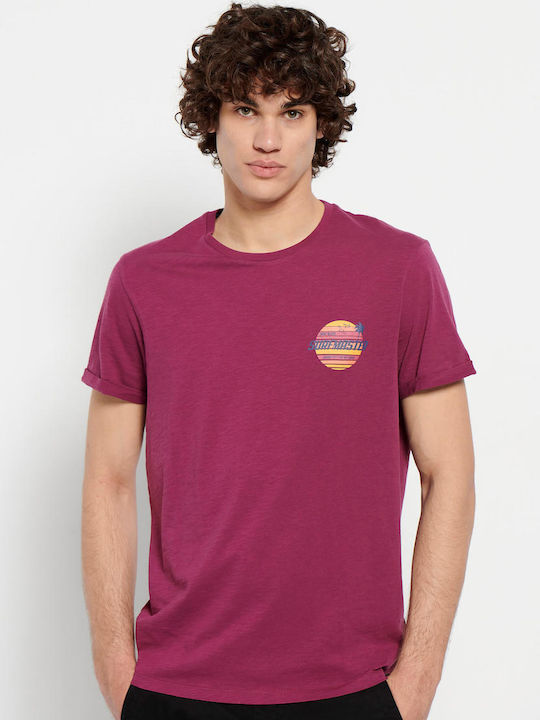 Garage Fifty5 T-shirt Bărbătesc cu Mânecă Scurtă Violet