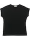 Damen Sommer Bluse Kurzärmelig Schwarz