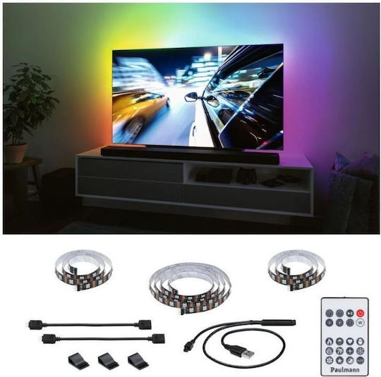 Paulmann LED Strip TV USB 5V RGBW Light 2m with Power Supply & Remote Control