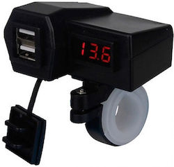 Andowl CD-3311 Φορτιστής Μοτοσυκλέτας με Θύρες: 2xUSB