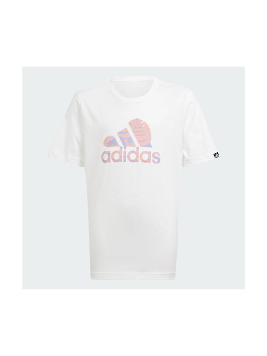 Adidas Kids' T-shirt White Badge Sport
