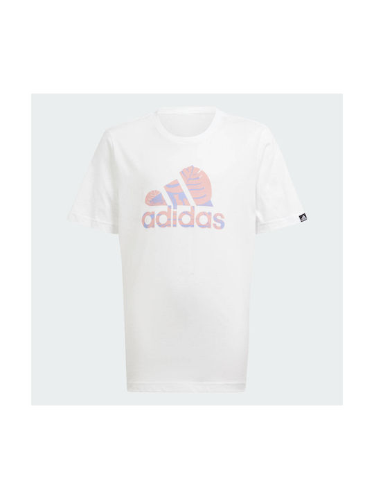 Adidas Kids T-shirt White Badge Sport