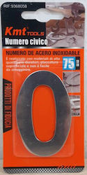 KMT Tools Πινακίδα με Αριθμό 0 σε Ασημί Χρώμα 7.5cm 9368058