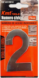 KMT Tools Πινακίδα με Αριθμό 2 σε Ασημί Χρώμα 7.5cm 9368060 KMT Tools Πινακίδα με Αριθμό 2 σε Ασημί Χρώμα 7.5cm 9368060