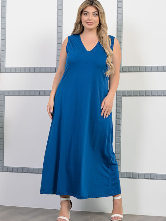 Honey Sommer Maxi Kleid Blau