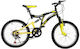 TEC Master 20’’ Black Yellow 20" Kids Mountain Bike 6 Gears Black