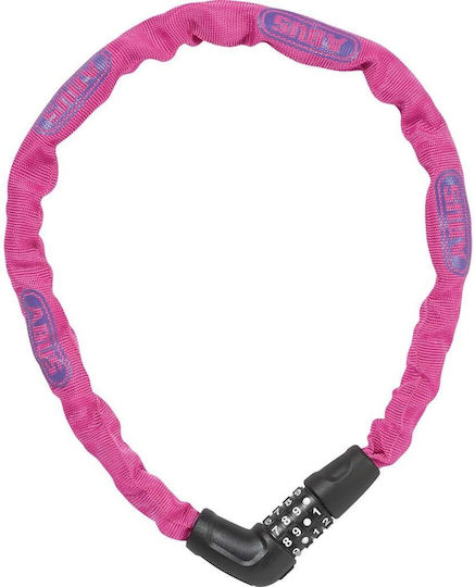 Abus Steel-O-Chain 5805C/75 Κλειδαριά Ποδηλάτου Κουλούρα με Κλειδί Ροζ