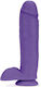 Blush Bold Huge Glass Dildo with Balls and Suction Cup Purple 27cm
