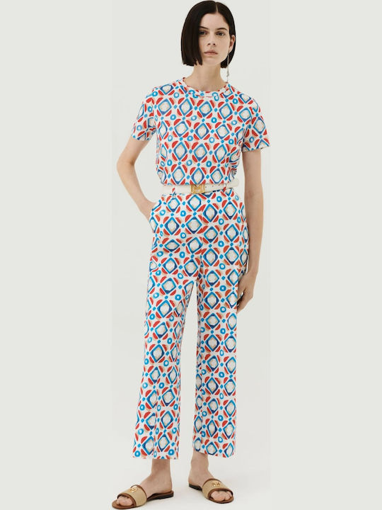 Pantaloni Dama Din Țesătură Albastru