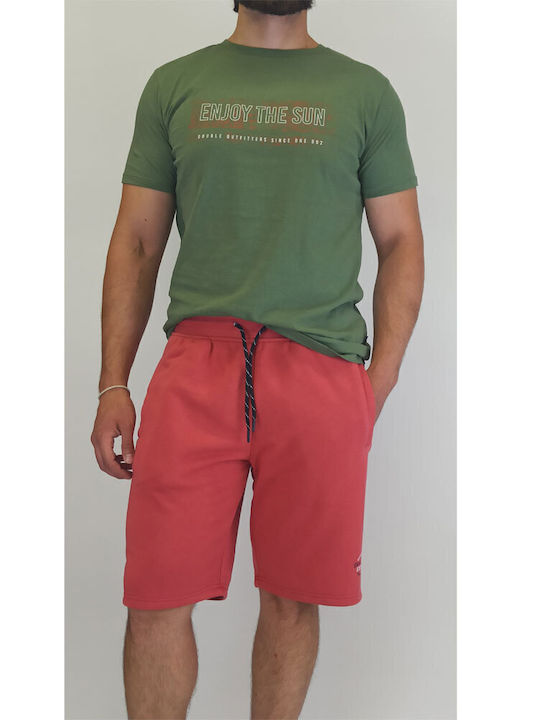 Double A Αθλητική Ανδρική Βερμούδα Dusty Red