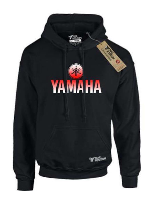 Takeposition Φούτερ με Κουκούλα Slipknot H-cool Moto Yamaha Logo σε Μαύρο χρώμα