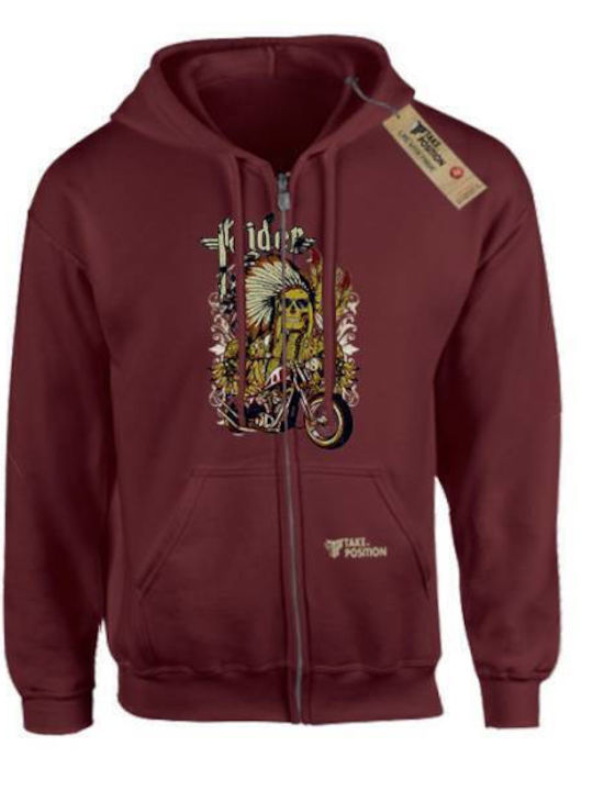 Takeposition Z-cool Rider Hooded Jacket Burgundy