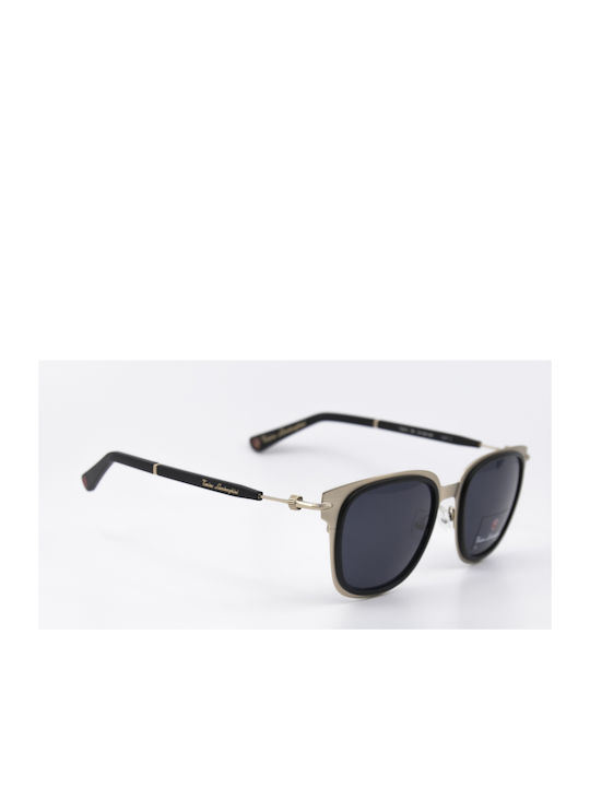 Tonino Lamborghini Sunglasses with Gold Frame and Black Lens TL613 52