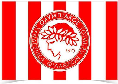 Teamfahne Teamfahne Netzstempel OLYMPIACOS FC Gestreift 50x75cm