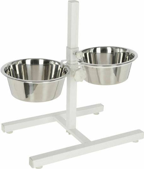 Kerbl Bowl Food & Water for Dog with Base 2x 3.6lt in White Color