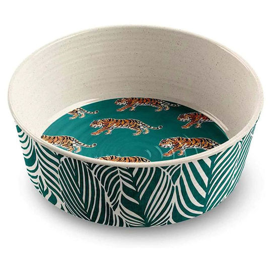 Tarhong Safari Tiger Medium Plastic Food and Water Bowl for Dog and Cat 946ml 17cm