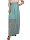 MAXI SKIRT LACE WITH ELASTIC VERDE ACQUA