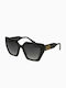 Borbonese Women's Sunglasses with Black Plastic Frame and Gray Gradient Lens BES7124 00