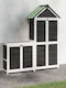 Wooden Garden Warehouse with Double-Leaf Door Gray L0.79xW0.53xH1.85cm