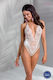 Damen-Bodysuit mit Spitze Weiß