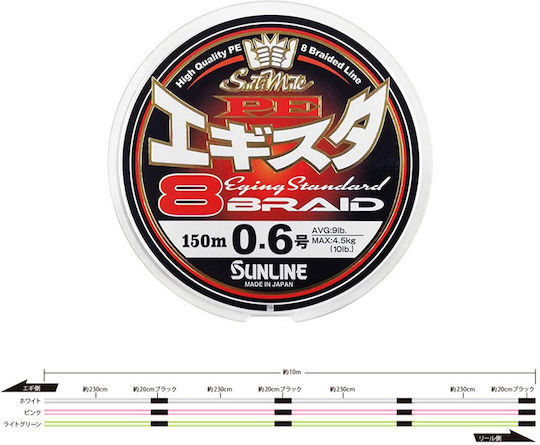 Sunline PE Egista x8 Fishing Filament Length 150m