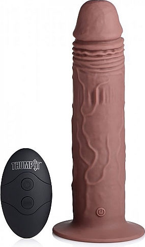 7X Realistic Vibrator With Remote Control Brown