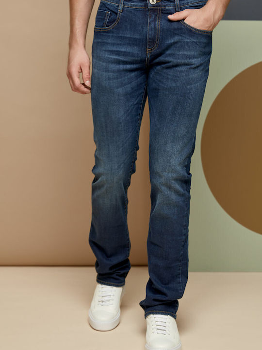 Edward Jeans Pantaloni de blugi pentru bărbați într-o linie dreaptă Albastru marin