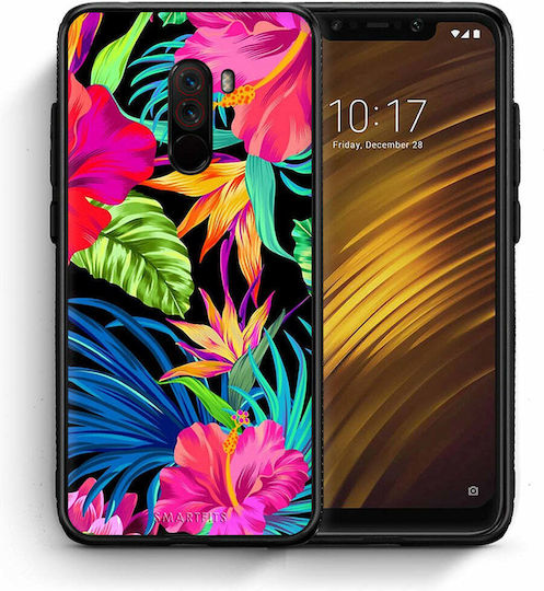 Smartfits Tropical Flowers Umschlag Rückseite Kunststoff Mehrfarbig (Pocophone F1) A00_SM1-XI-POCF1_TROPICALFLOWERS_RO1