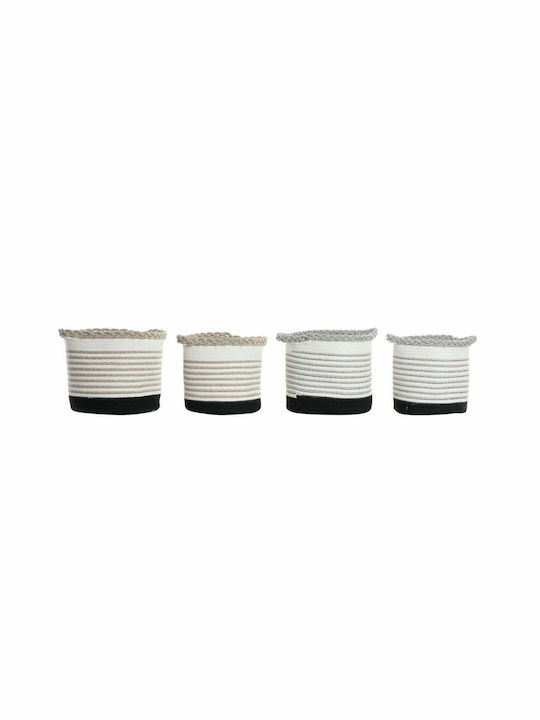 Set dekorative Körbe mit Griffen Weiß 4Stück S3018579 DKD Home Decor