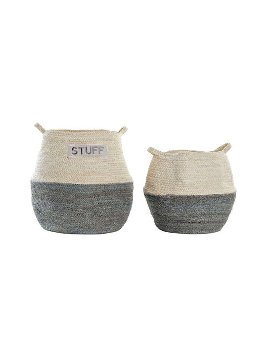 Wicker Decorative Baskets Set 2pcs DKD Home Decor