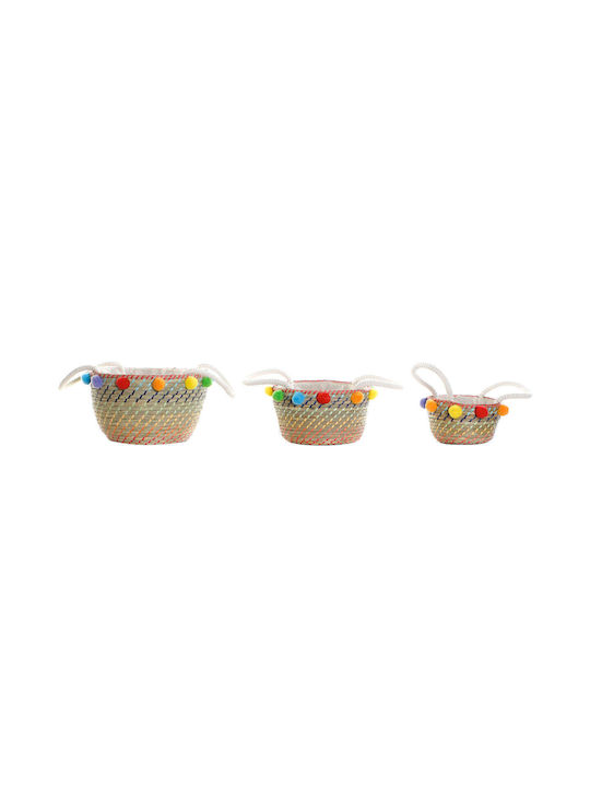 Wicker Decorative Baskets Set 3pcs DKD Home Decor