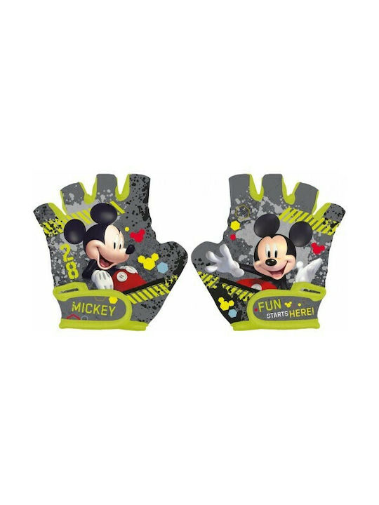 Disney Kids Fingerless Cycling Gloves Gray