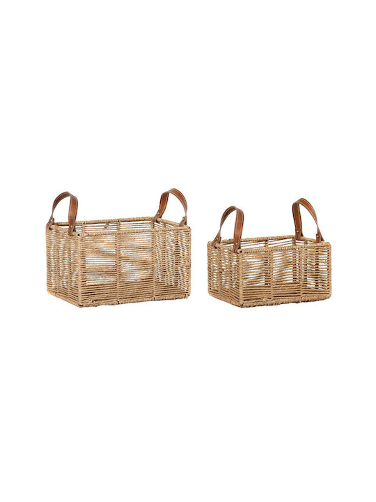 Metallic Decorative Basket DKD Home Decor