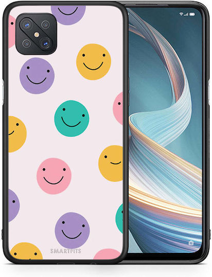 Smartfits Smiley Faces Back Cover Plastic / Silicon Multicolor (Oppo Reno4 Z) 7522800140443_42928951591067